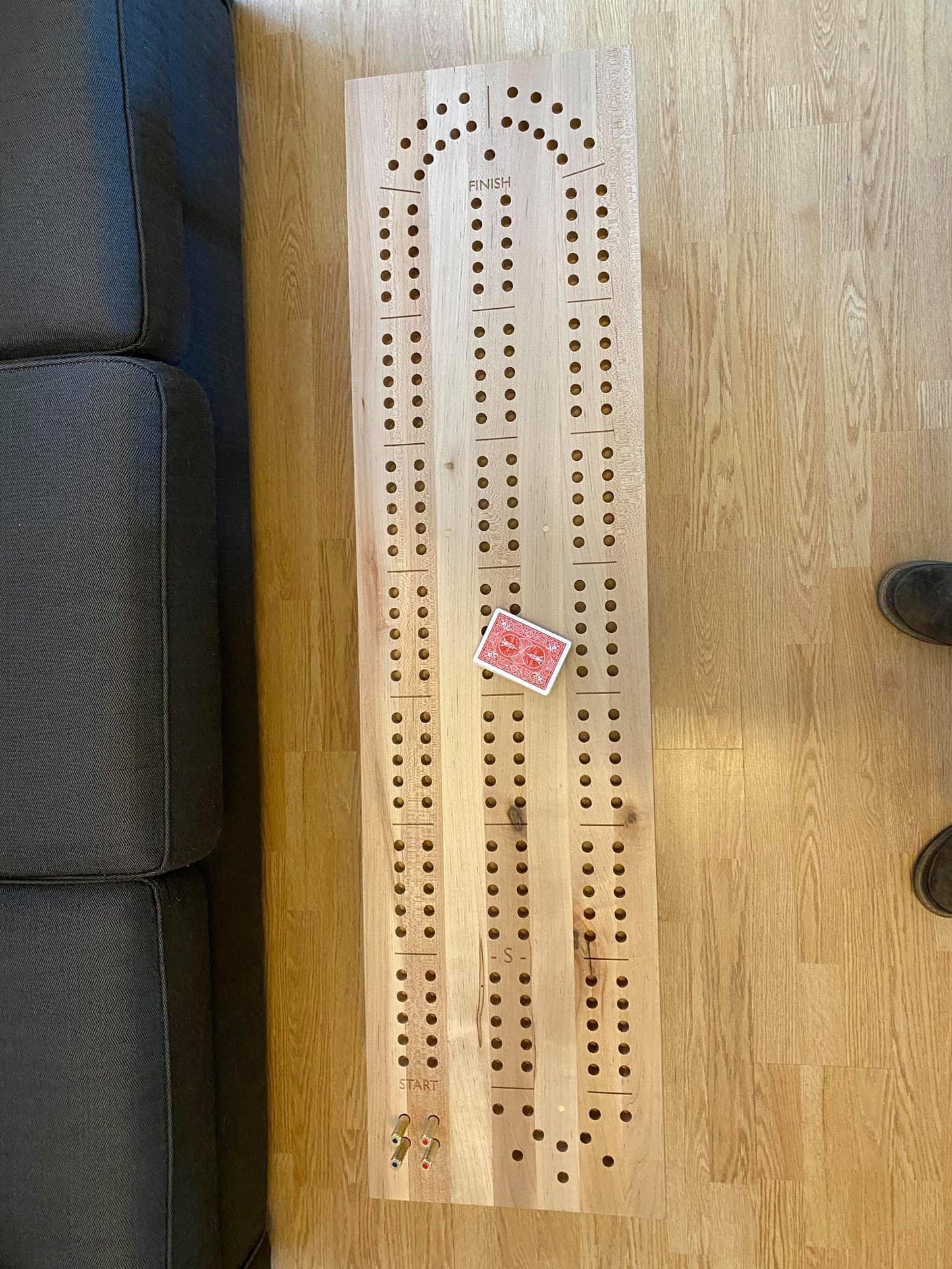Big Cribbage Board with Rifle Shell Pegs