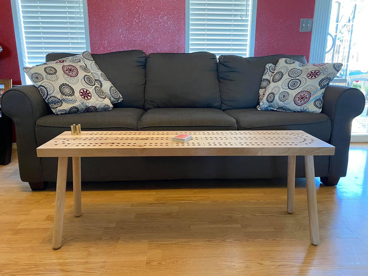 Big Cribbage Board with Rifle Shell Pegs